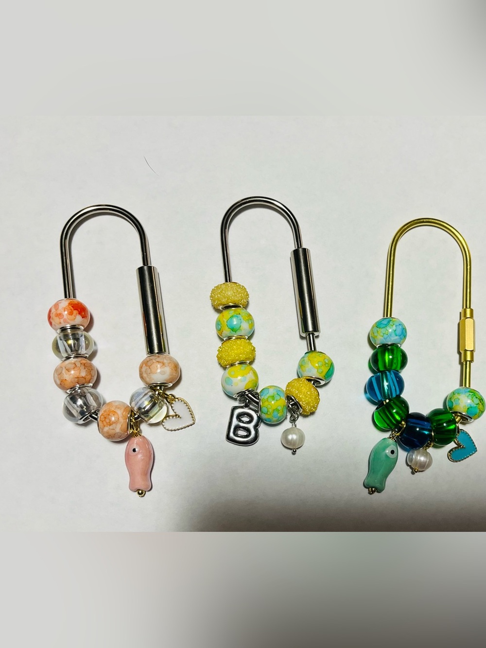Beaded Charm Bag Clips - Multi Color